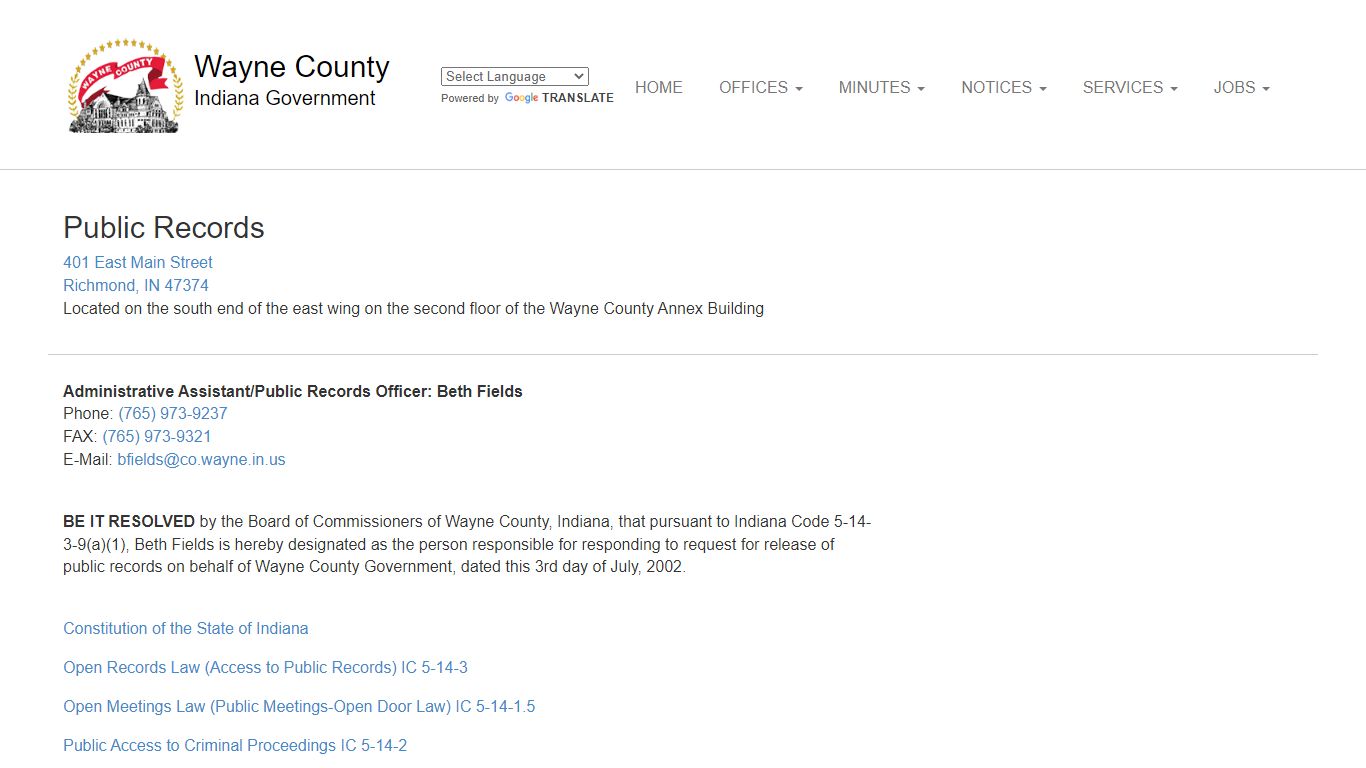 Wayne County Public Record Requests